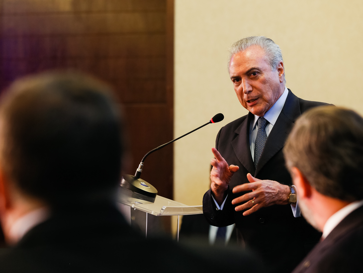 Em evento, Temer destaca valorização da iniciativa privada como saída contra a recessão e a favor da retomada do país