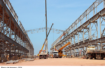 Obras avançam na Unidade de Construção Naval da OSX