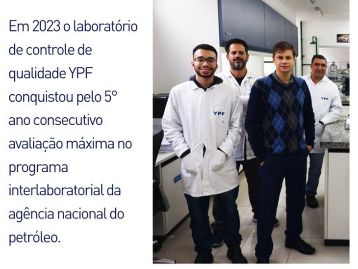 Pelo 5° ano consecutivo, laboratório da YPF Brasil atingem nota máxima de desempenho ANP