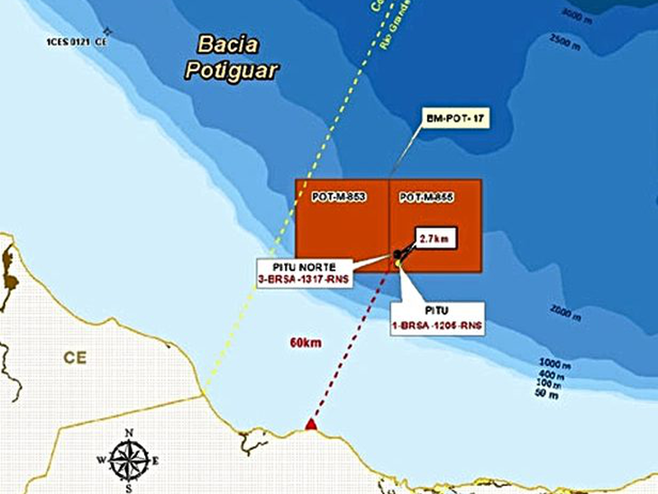 Navio-sonda que fará a perfuração no Poço Pitu Oeste na Bacia Potiguar chega ao RN