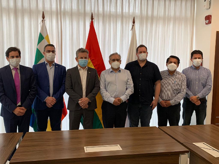 Mauro Mendes assegura fornecimento de gás natural a MT em reunião com vice-ministro de Hidrocarburos e presidente da YPFB