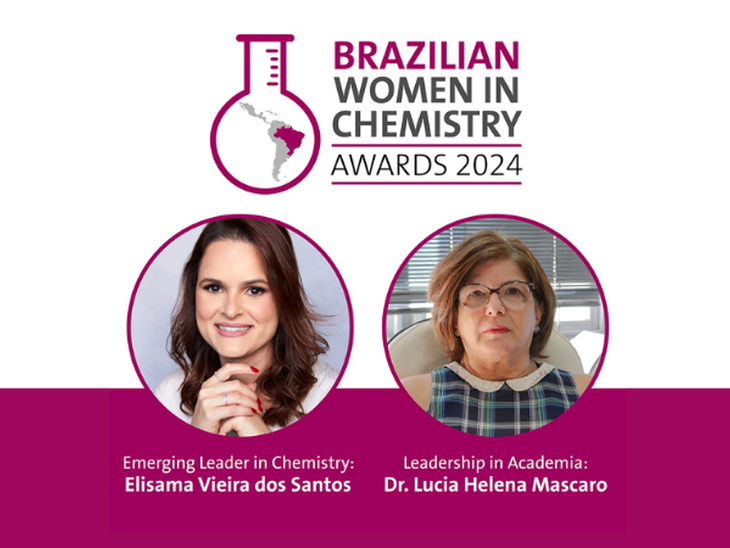 Elisama Vieira dos Santos e Lucia Helena Mascaro foram as vencedoras do Prêmio Mulheres Brasileiras na Química 2024