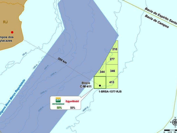 Petrobras descobre petróleo em poço pioneiro no bloco C-M-411, localizado no pré-sal da BC