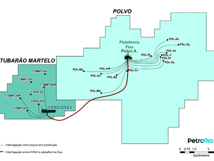 PetroRio adquire FPSO OSX-3 e fica com 80% do campo Tubarão Martelo na Bacia de Campos
