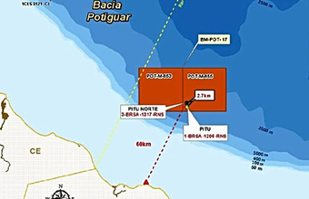 Navio-sonda que fará a perfuração no Poço Pitu Oeste na Bacia Potiguar chega ao RN