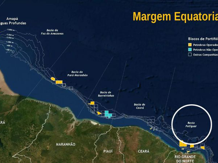Petrobras consegue licença ambiental para perfurar na Bacia Potiguar, na Margem Equatorial brasileira