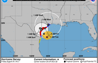 Plataformas no Golfo do México foram evacuadas por causa do furacão Harvey 